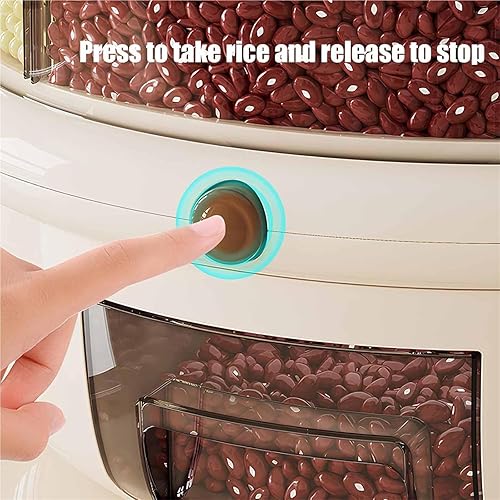Miniatura 6 de Dispensador giratorio de alimentos secos para encimera, dispensador de 6 rejillas para lentejas, arroz, frijoles, contenedor de almacenamiento de