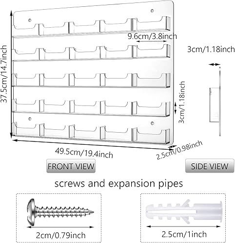Miniatura 2 de Lincia Soporte de acrílico para tarjetas de visita de montaje en pared, estante de exhibición de calcomanías transparentes múltiples transparentes