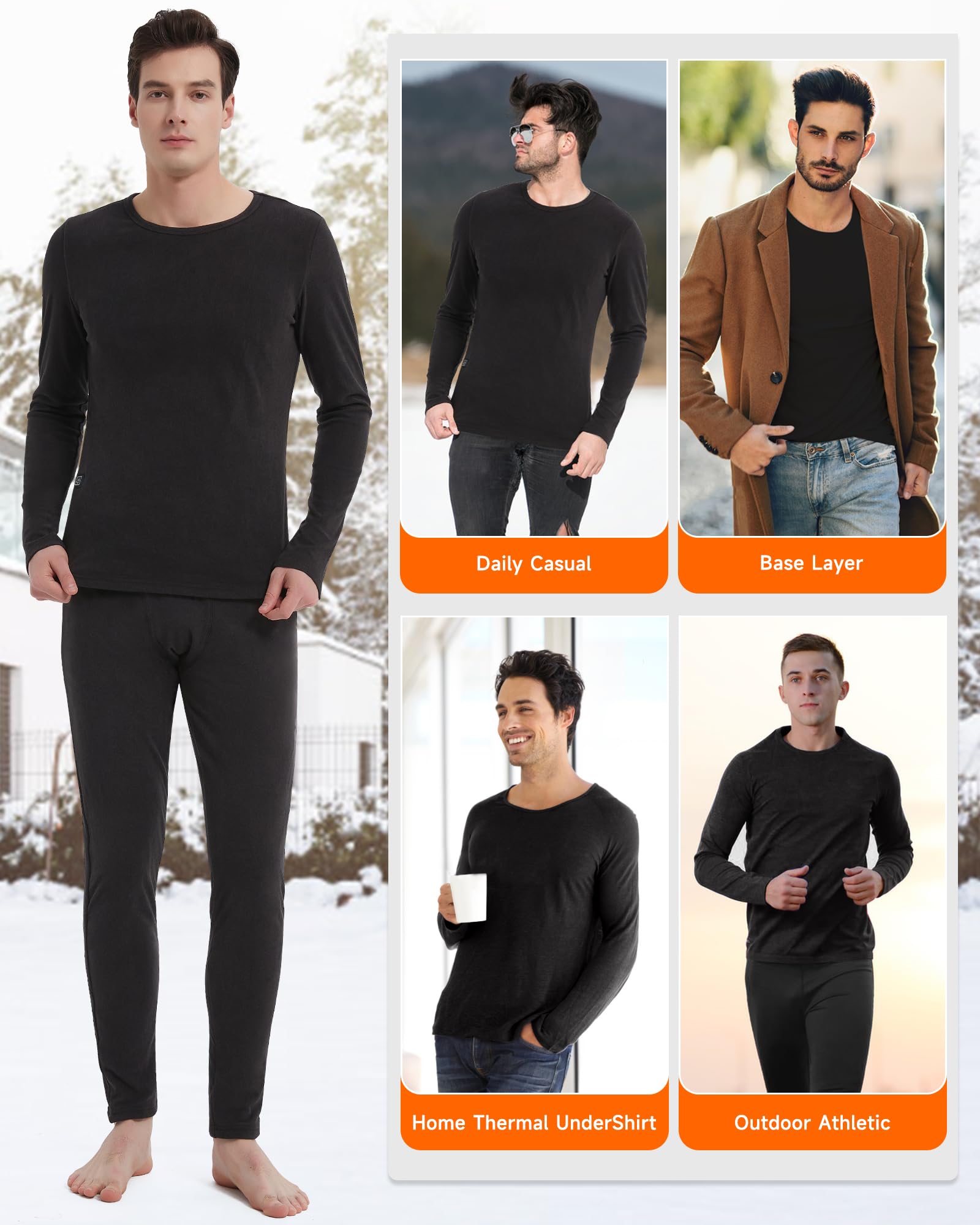 T-shirt chauffant à manches longues pour homme avec Power Bank Poids moyen Sous-vêtements thermiques chauffants Hauts Sous-vêtement thermique électrique Couche de base