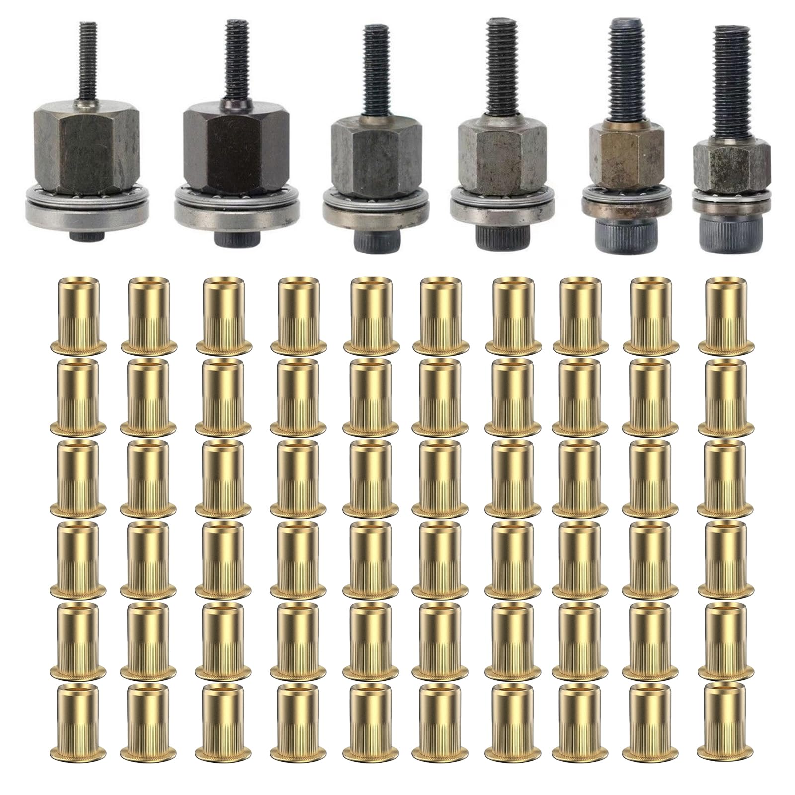 6 Pcs Rivnut Tool, M3 M4 M5 M6 M8 M10 Rivet Nut Tool Rivnut for Rivet Nut Tools Manual Riveting Machine