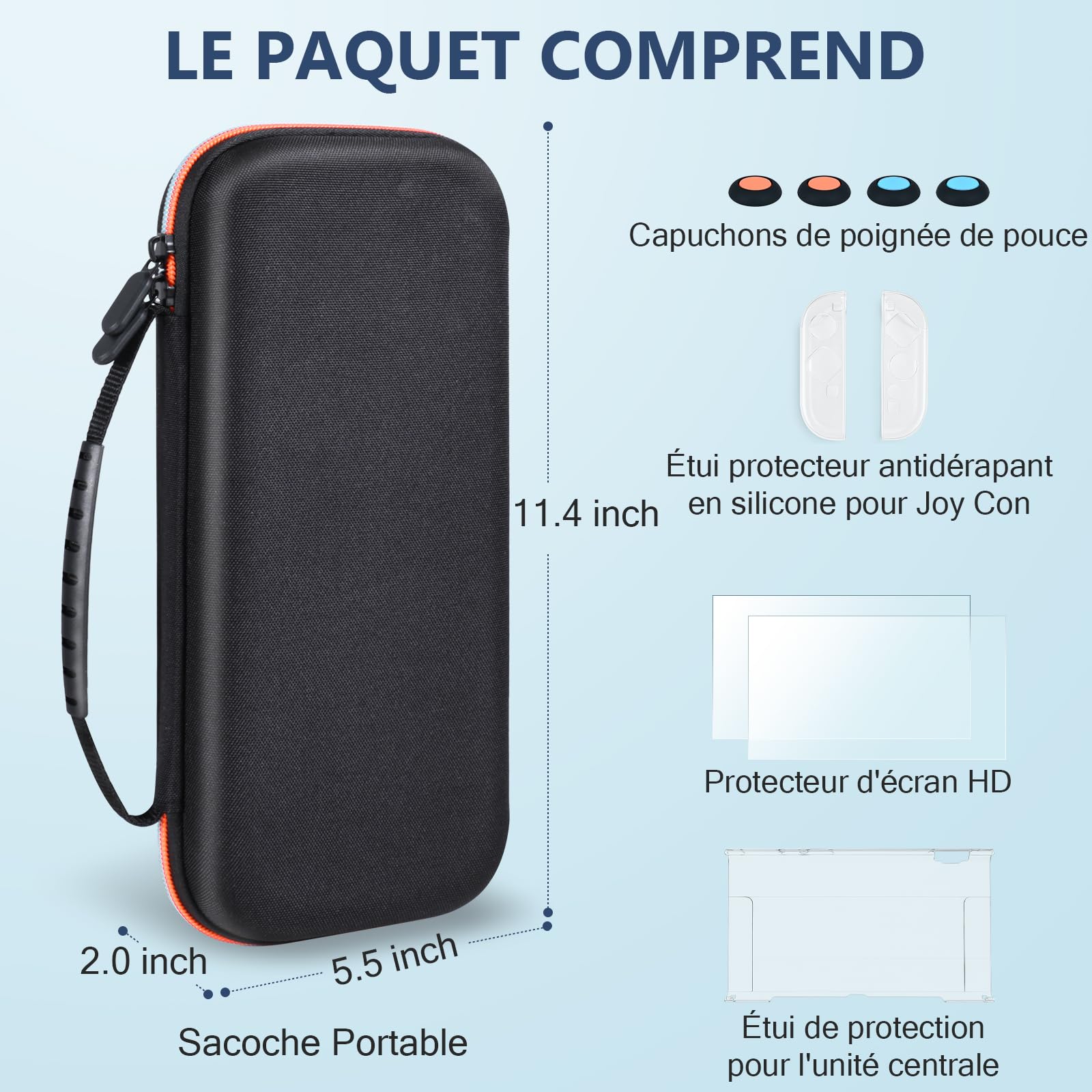 LONGYI Étui de Transport pour Switch 2, Housse de Protection Rigide Résistant aux Chocs et à l'eau pour la Switch 2, Mallette de Transport avec 10 Cartouches de Jeux et Accessoires
