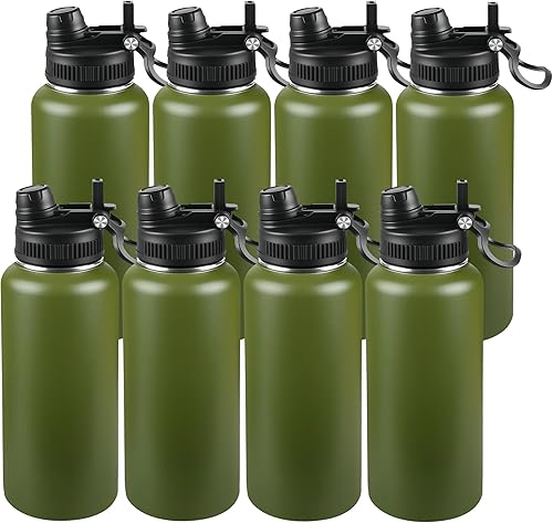 Miniatura 60 de Botella de agua aislada de 22 onzas, tapa 2 en 1 a prueba de fugas (sorbo/pajilla) + asa, botella de acero inoxidable para deportes, viajes, trabajo