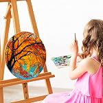 6Pcs Toile en bois, Panneaux ronds en bois pour la peinture, Artiste non fini Épaisseur cercle de bois Toile fournitures d'art pour artisanat bois encaustique Burning(8",10",12")