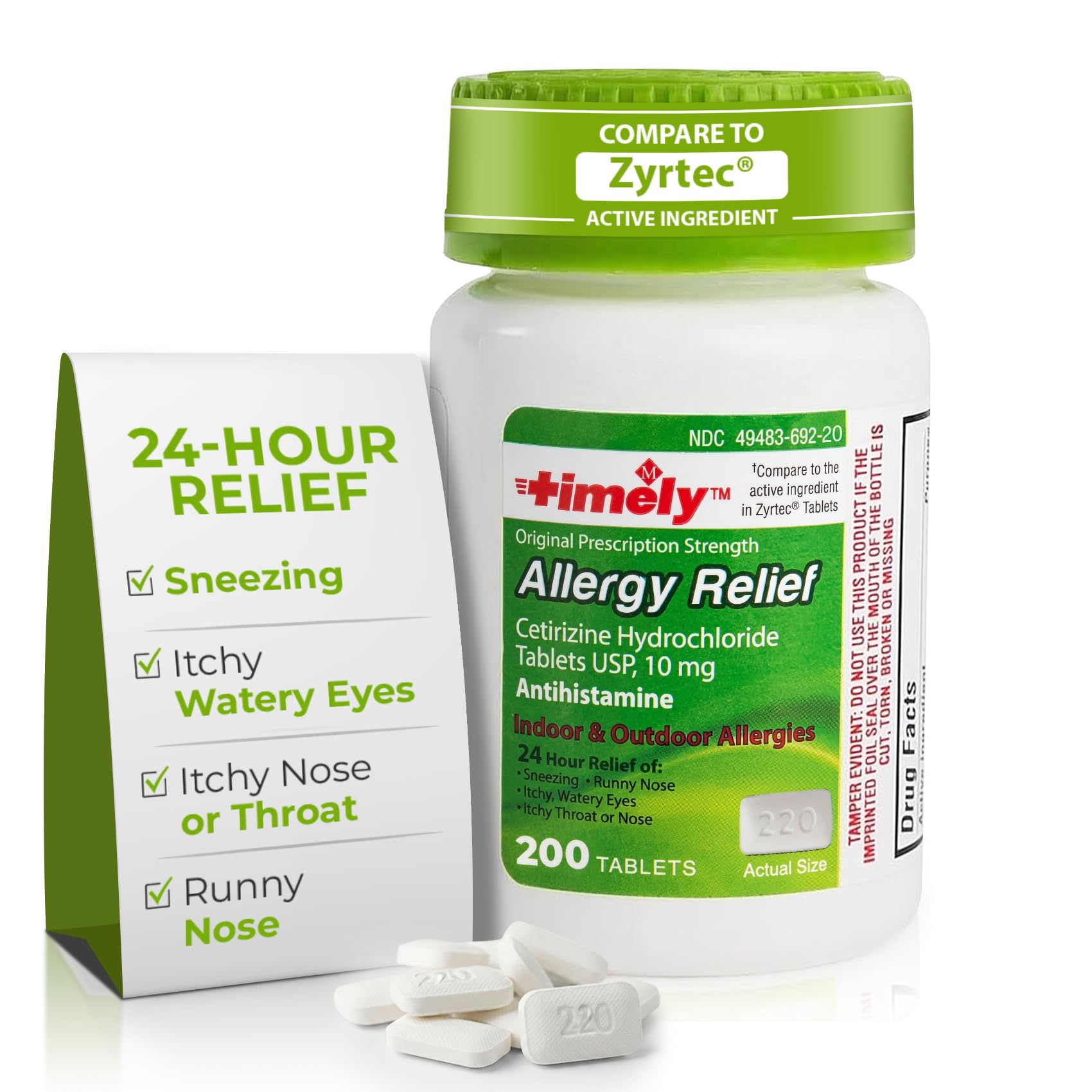 TIME-Cap Labs Allergy Relief Cetirizine HCl 10mg Antihistamine, 365 Tablets — Amazon image 10