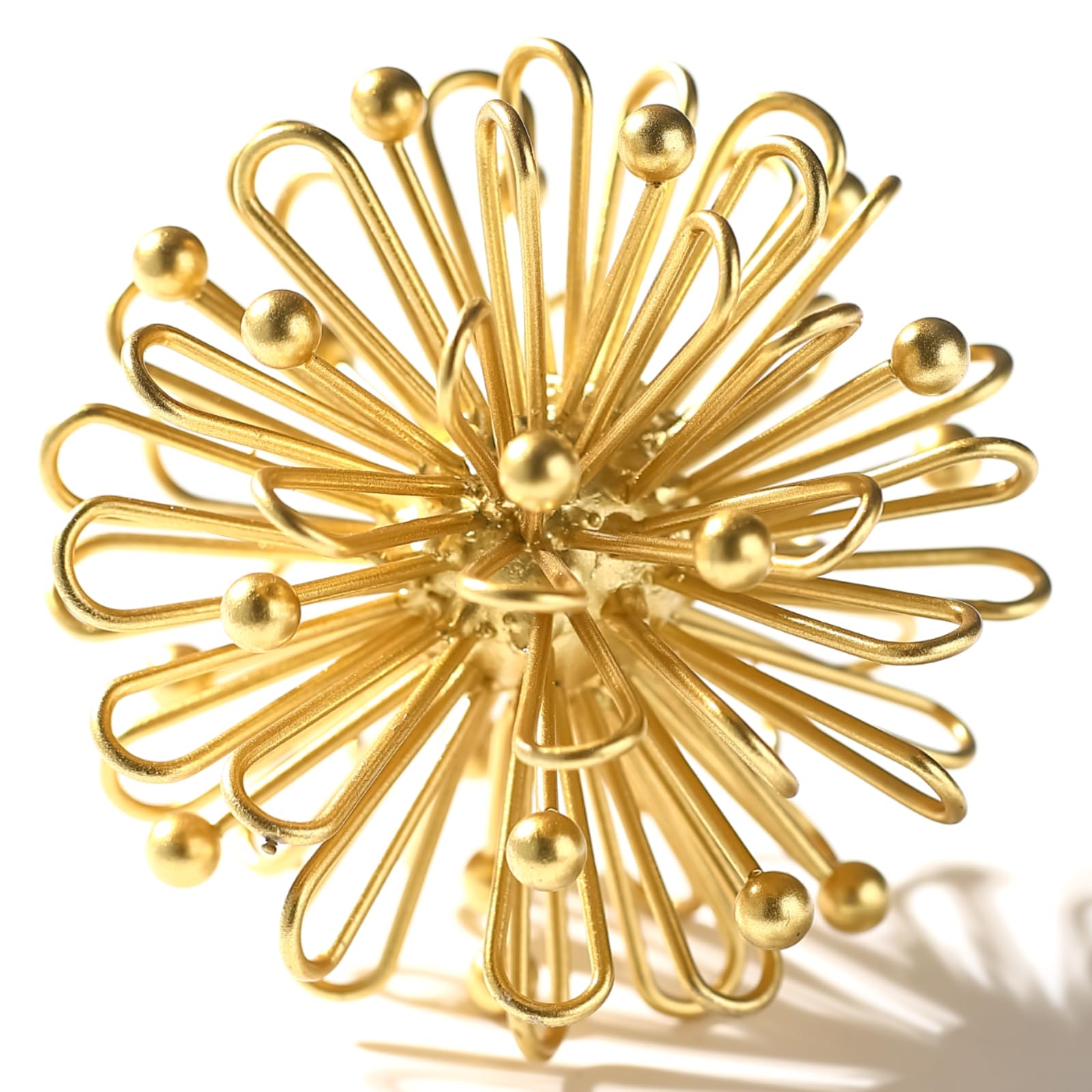 Metal Decorative Sphere for Home Decor - Distressed Gold, Hand Painted, Modern Decorative Balls for Living Room, Bedroom, Kitchen, Bathroom, Office - Table Decorative Orbs for Centerpiece