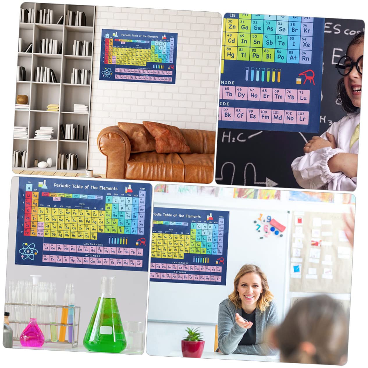 Lurrose 6stücke Periodensystem Wanddekoration Für Schule Und Zuhause Chemie Lernposter Mit Klarer Druckqualität Für Unterricht Und Kinderzimmer