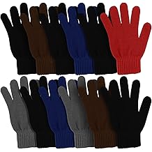 冬季魔术手套,12 双弹力保暖针织散装男士女士