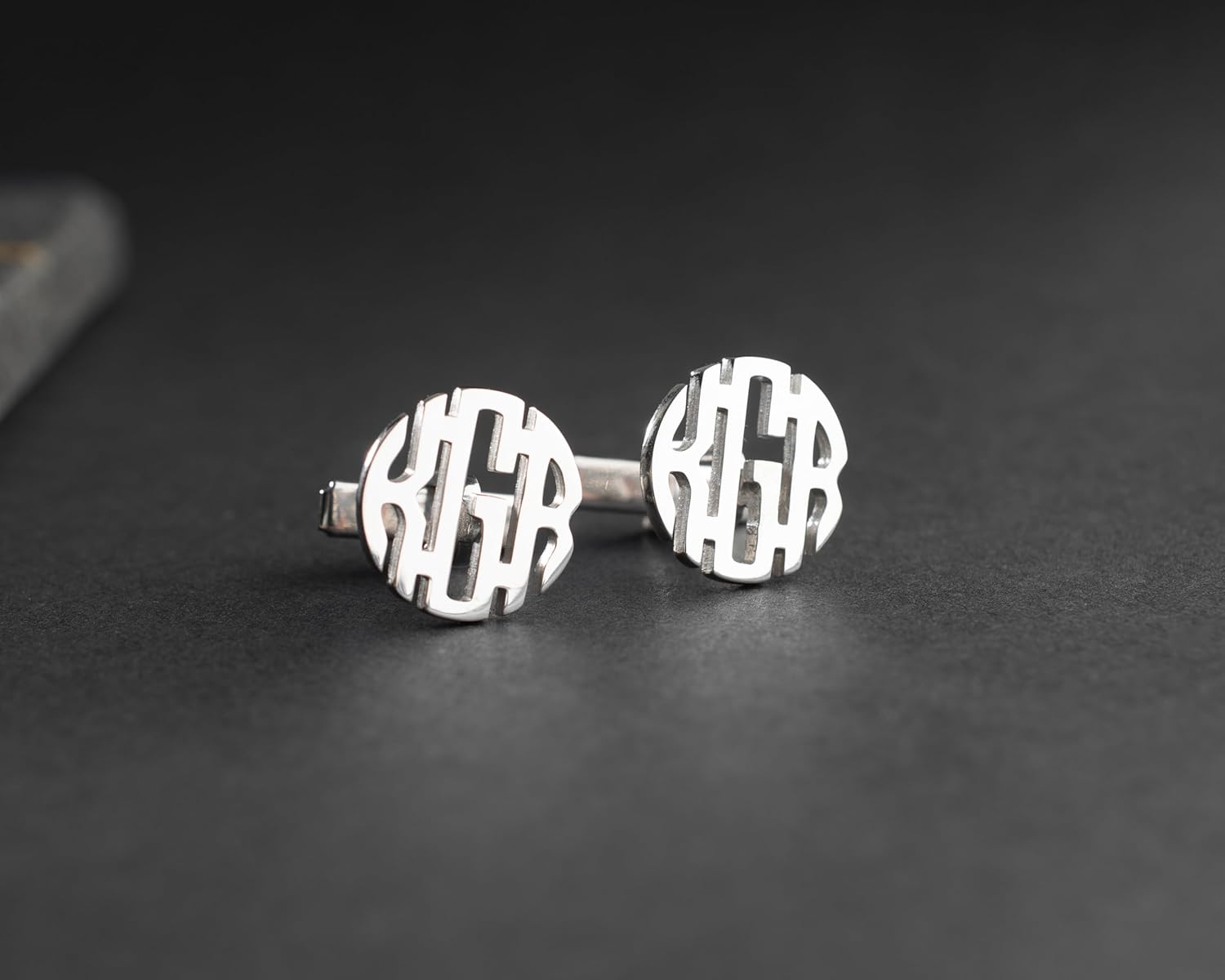 925 Sterling Silver Custom Monogram Cufflinks – Personalized 3 Initial Letter Engraved Cuff Links for Men – Handmade Wedding, Business & Gift Jewelry