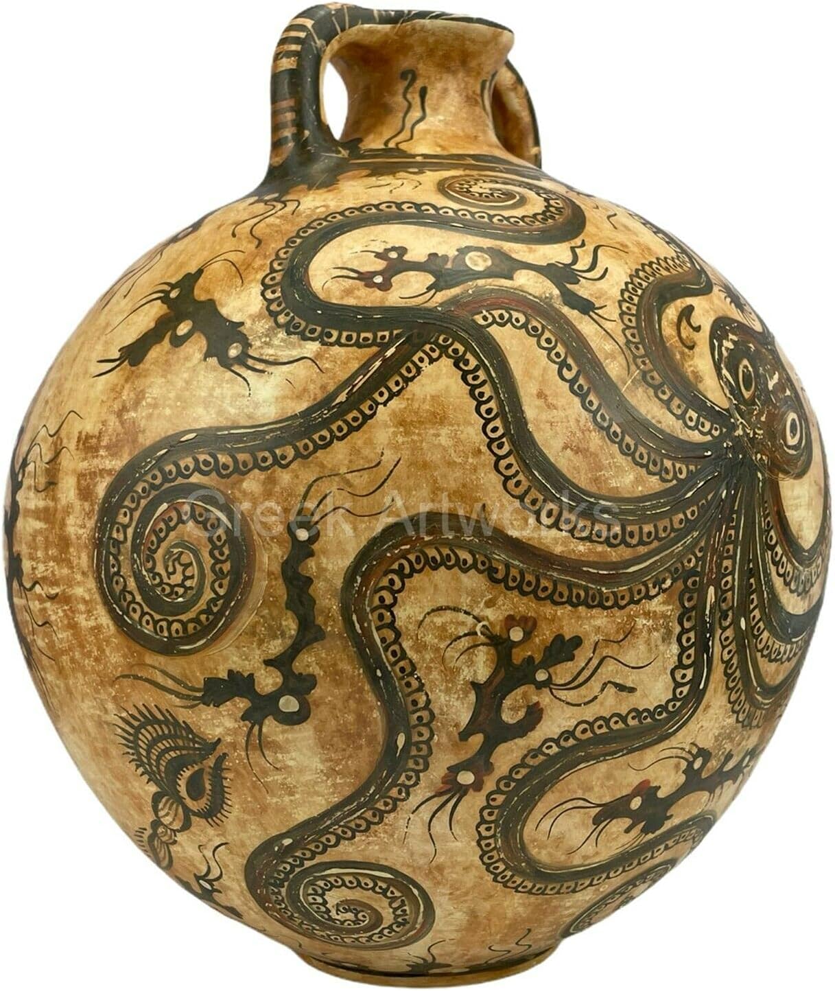 Minoan Vase Pottery Painting Octopus Ancient Greek Crete Ceramic Knossos Copy