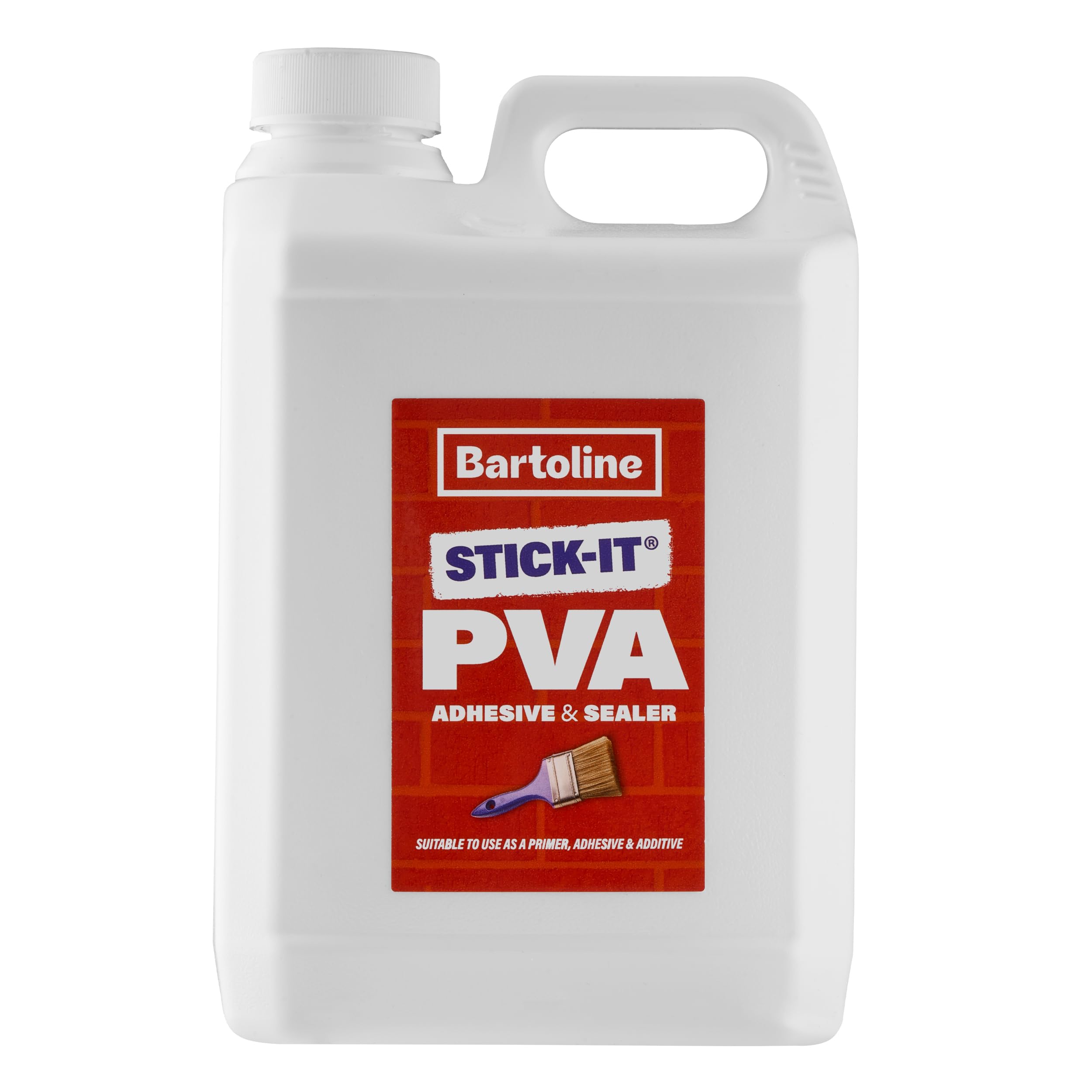 Bartoline Clear Pva Glue Adhesive & Sealer 2.5L - Multi-Purpose Primer, Adhesive, And Sealer For Concrete, Wood, Tiles, Fabric, And More, Dust-Proofing, Bonding & Sealing