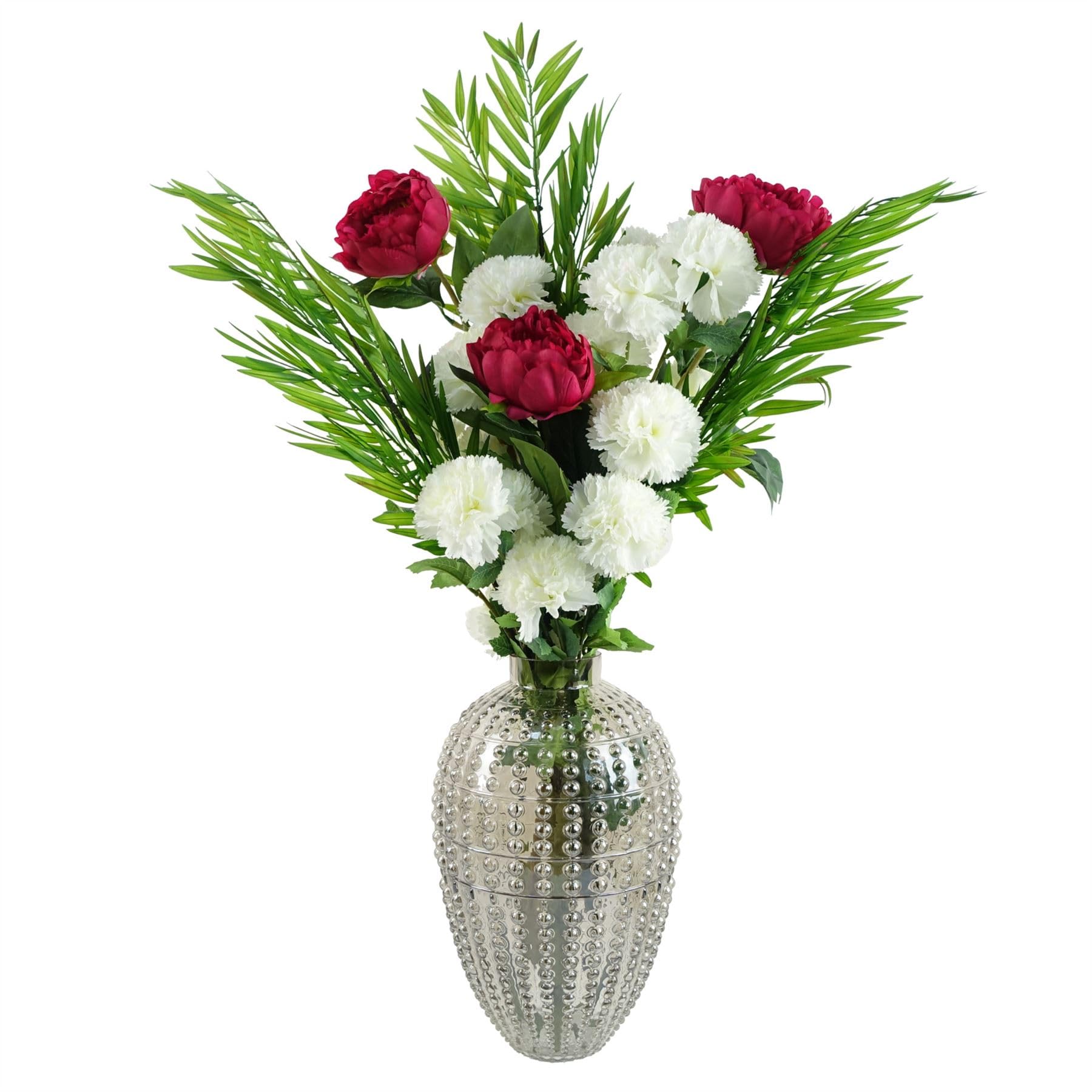 Leaf Design Artificial Flower Display with Vase
