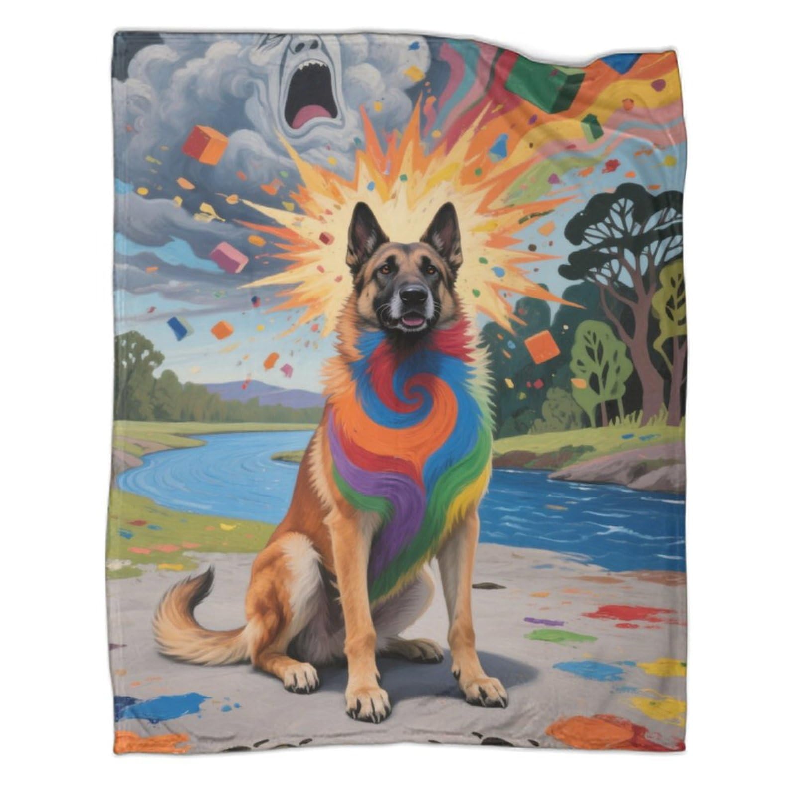 Couverture microfibre chaude Belgian Malinois grand plaid canapé moelleux