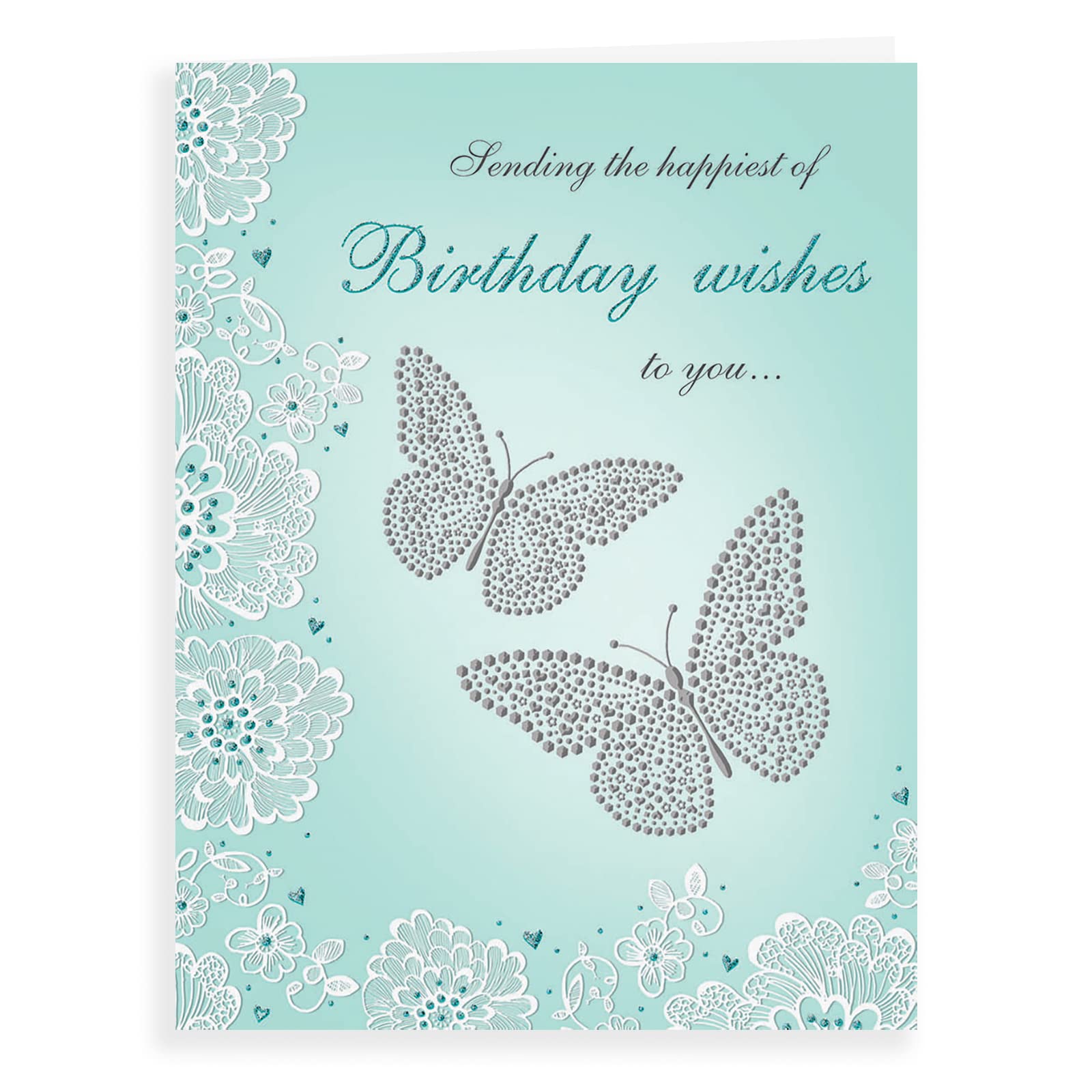 Female Birthday Card. Butterflies Themed. 19x13cm
