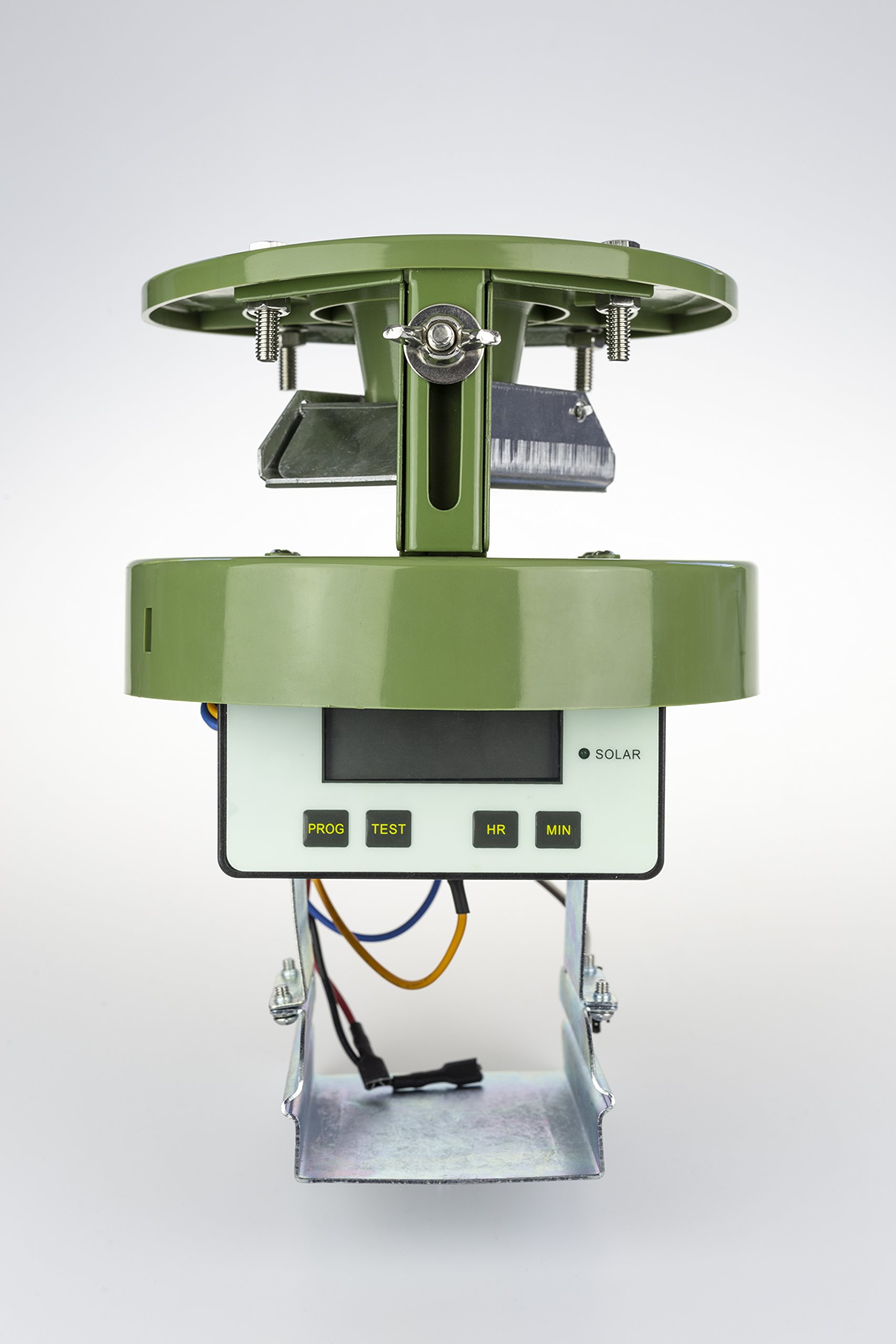 EUROHUNT - Mangiatoia Automatica Light 6 V, Set Completo, per Alimentazione Animale con Pannello Solare e Batteria 6 V + Cavo di Ricarica, Resistente alle intemperie, Verde, ca. 22,5 x 20,5 x 18 cm