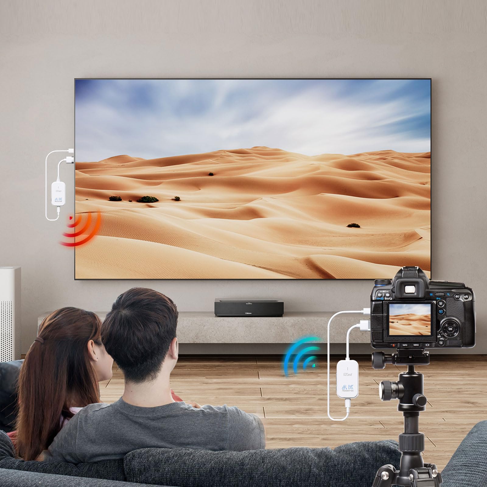 Bezprzewodowy nadajnik i odbiornik HDMI 4K, 1080P @ 120 Hz, HD radiowa transmisja wideo/audio z laptopa, komputera do monitora, TV, 165FT/50M WLAN