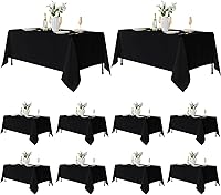 Vista 73 de Fitable - Paquete de 8 manteles rectangulares: telas de mesa lavables, resistentes a las manchas y sin arrugas, cubiertas de mesa reutilizables