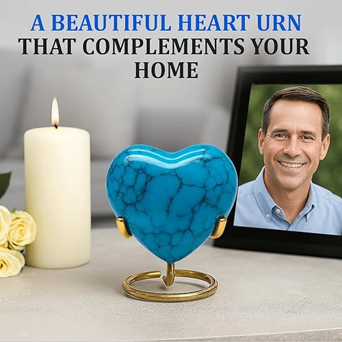 Miniatura 8 de Adorno de urna de corazón rojo mini urna de cremación de corazón con soporte y caja premium pequeña urna roja para cenizas humanas honra a tu ser