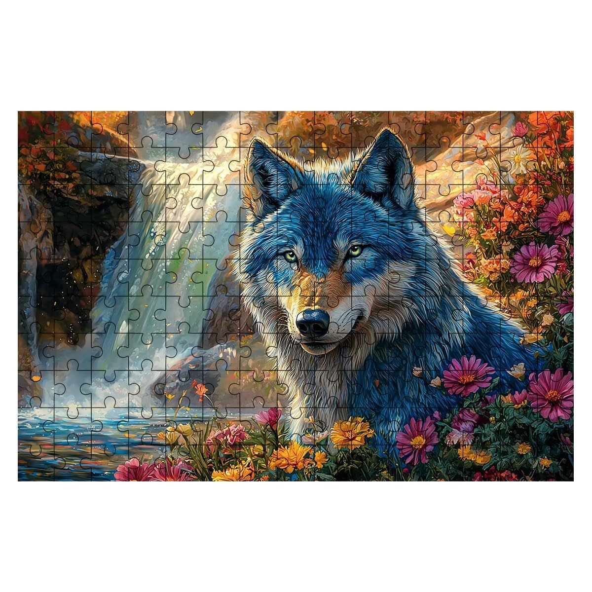 Puzzle 5000 elementów jesień, puzzle wilk dla dorosłych, klasyczne puzzle gry edukacyjne do aktywności rodzinnej, najwyższej jakości drewniane puzzle z pudełkiem na prezent dla mężczyzn i kobiet