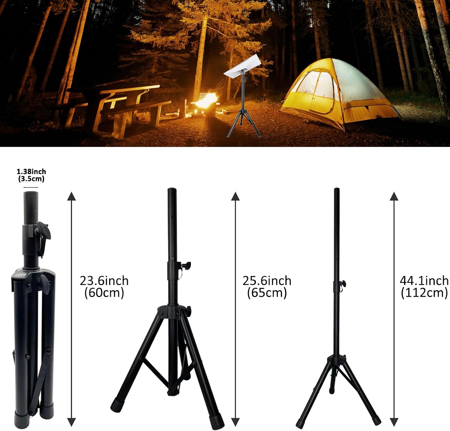 GEN 3 Tripod Stand Mount for Starlink Gen 3/V4 ,Starlink Standard Kickstand Dish, Suitable for Campgrounds & Flat Roofs – Starlink Antenna Tripod with Adjustable Height,Includes Slide-in Pipe Adapter