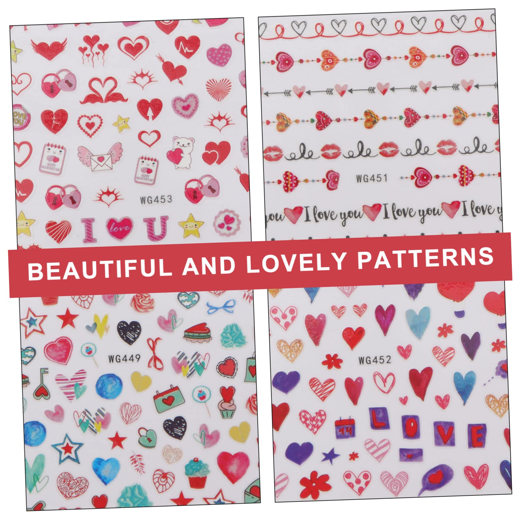 Healeved 3 Series Pegatinas Para Decoración De Uñas De San Valentín Diseño De Uñas Esmaltadas Calcomanías Adhesivas Para Uñas Decoraciones Para Uñas Decoración De Uñas 12 hojas*3