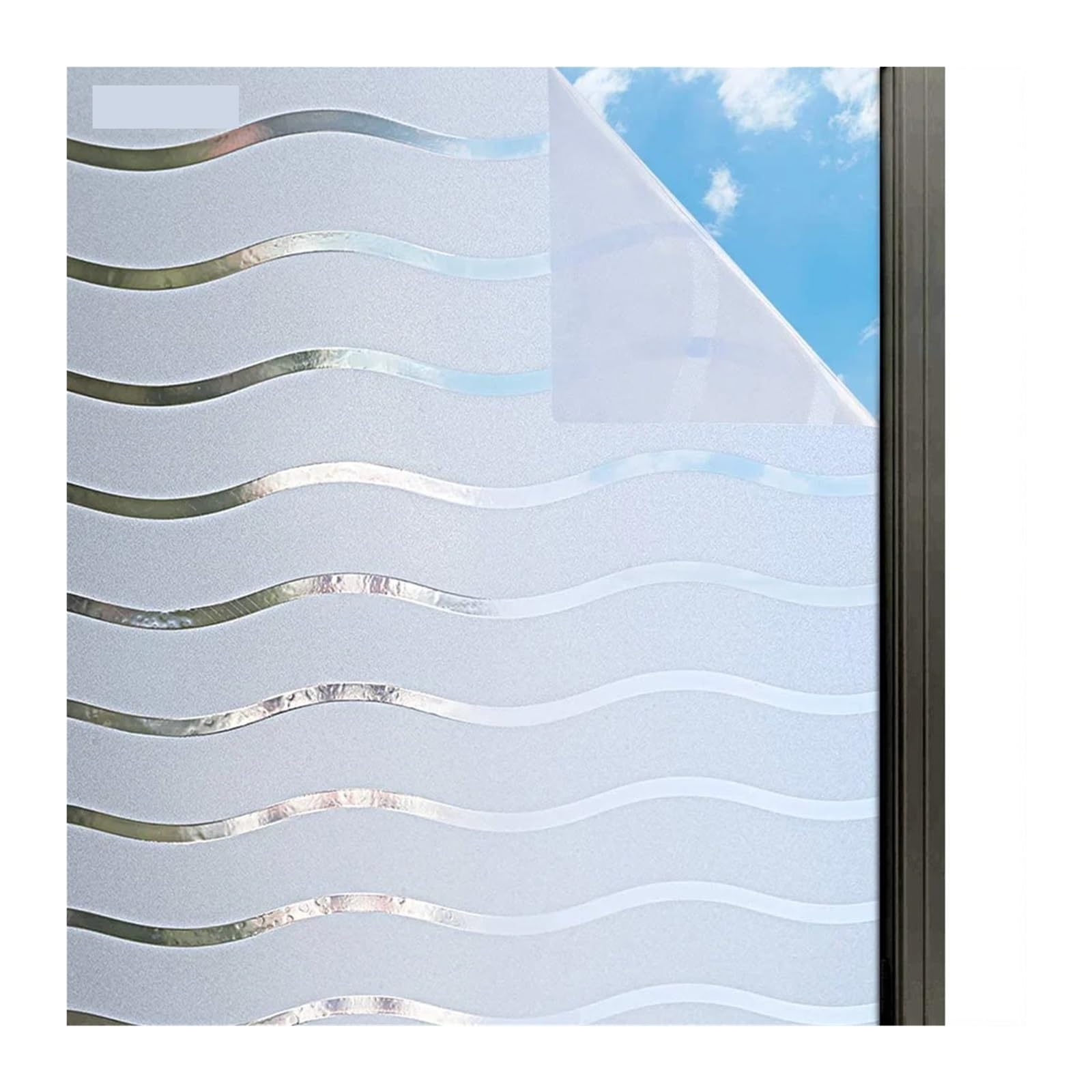 Stripe Window Sticker Decorative Static Cling Frosted Privacy Protection Bathroom Decoration Glass Film for Glass Windows(50x200cm)