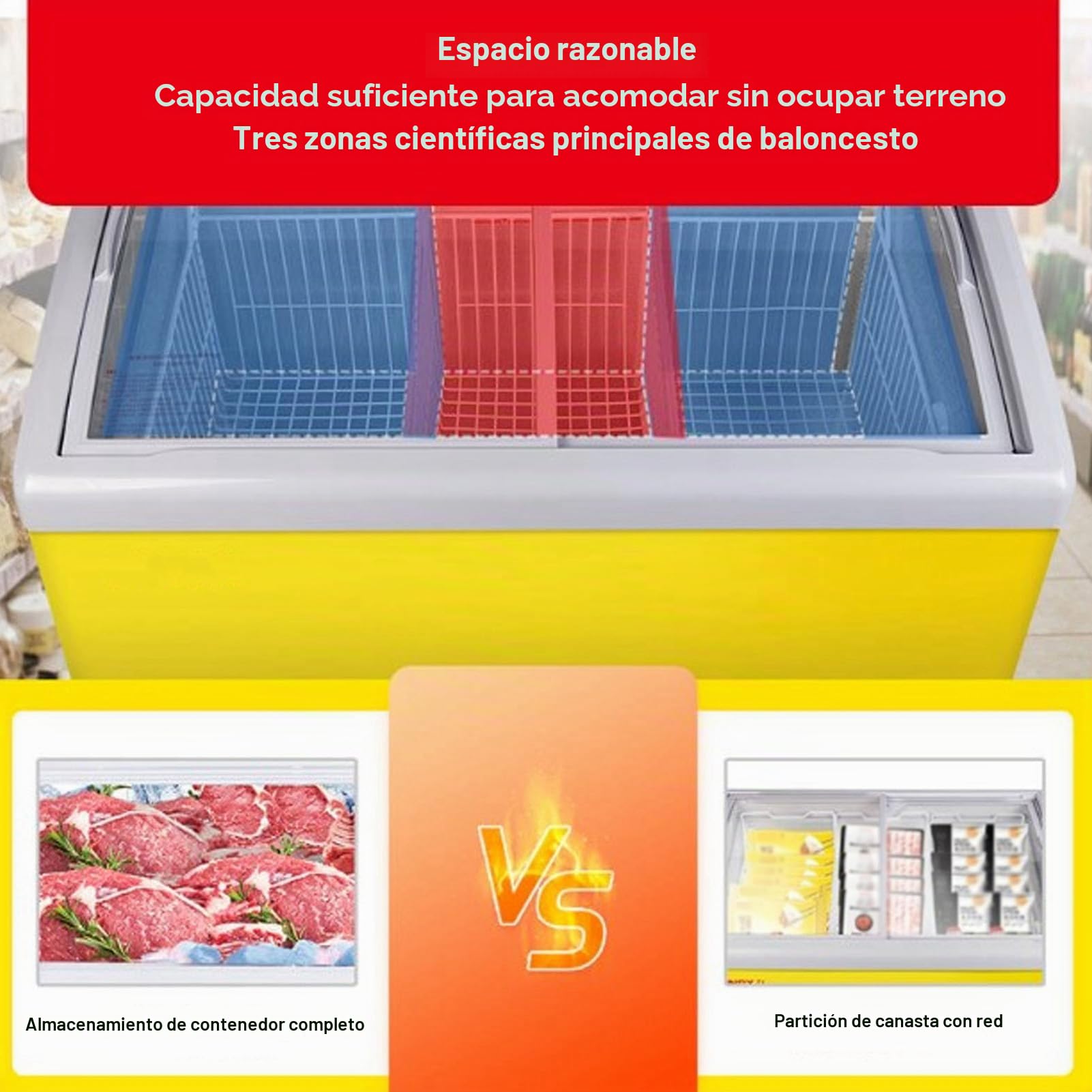 Cesta de Almacenamiento de Alambre para Congelador, 2 Unidades, con Revestimiento de PE, Organizador para Colgar, Metal Duradero, Fácil Mantenimiento, (Largo 49,5 cm x Ancho 24,5