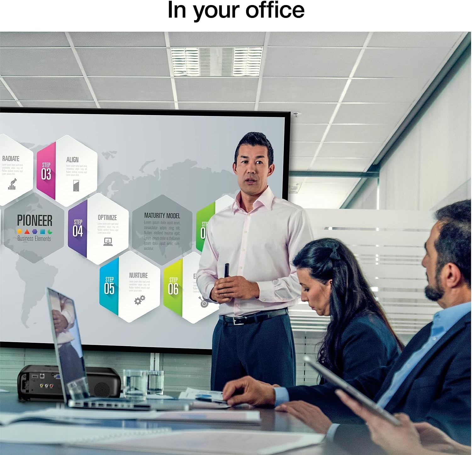 Epson Pro EX10000 3-Chip 3LCD Full HD 1080p, Wireless Laser Projector 4,500 Lumens Equal Color and White Brightness, Miracast, 2 HDMI Ports, Built-in 16W Speaker