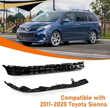 Yumzeco Compatible with Toyota Sienna Front Bumper Bracket 2011-2020, Driver and Passenger Side Front Bumper Retainer Support Bracket, Replace for 5211508020 5211608010 TO1043116 TO1042116 1 Pair