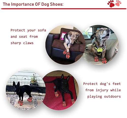 Miniatura 10 de XSY&G Botas para perro, zapatos impermeables para perros, botines para perros con suela antideslizante reflectante resistente y antideslizante,