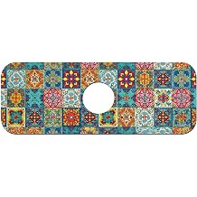 Faucet Fast Absorbent Pad - Retro Mosaic Bohemian Style Drying Pad, Suitable For Kitchen, Bathroom, Island And Other Scenes