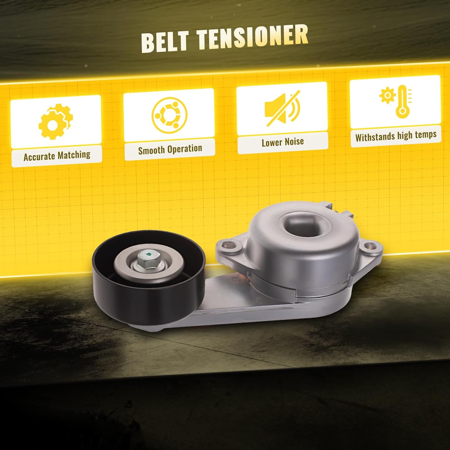 TUCAREST 38274 (W/AC; Smooth Pulley,Fit 4.6L/5.4L/6.8L) Belt Tensioner Pulley Fit For Fo-rd 03-14 E-150 Expedition, 02-10 Explorer, 05-10 Mustang/Lin-coln 02-14 Navigator [# 1L2E6B209CB 19111827]