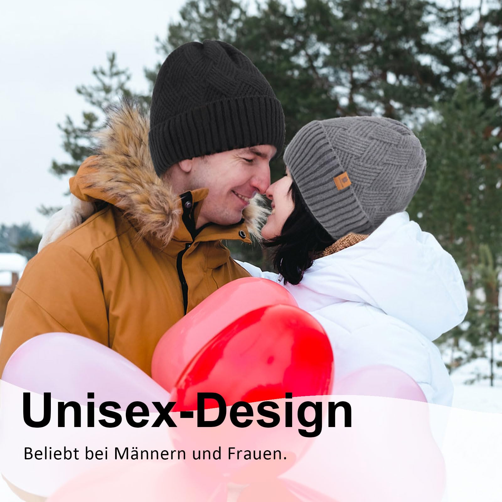 Czapka Beanie dla Mężczyzn i Kobiet, Uniseks Czapki Dzianiny na Jesień Zimę Dzianina Czapka Zimowa Damska Miękka i Ciepła Czapka Knitted Hats,Czarny