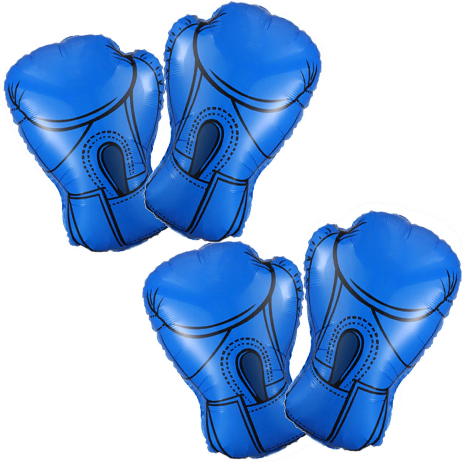 Boxing Gloves Balloons Pack of 4 Boxing Party Decorations Boxing Wrestle Match Platform Decorations (Blue)