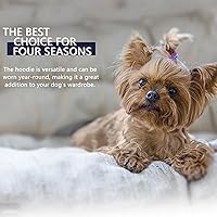 Vista 4 de Paiaite - Sudadera azul con capucha para perro chihuahua, mantén a tu cachorro cálido y elegante, ropa para mascotas, suéter y abrigo, perfecto
