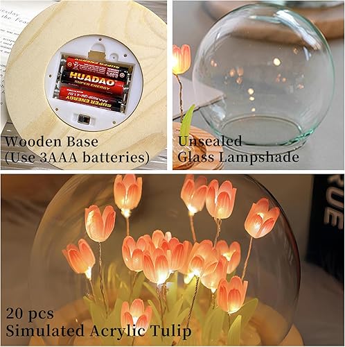 Miniatura 2 de Lámpara de tulipán hecha a mano Luz de flor Tulipán Luz de noche Lámpara decorativa Linda luz de noche acogedora Iluminación Ambiente Lámpara