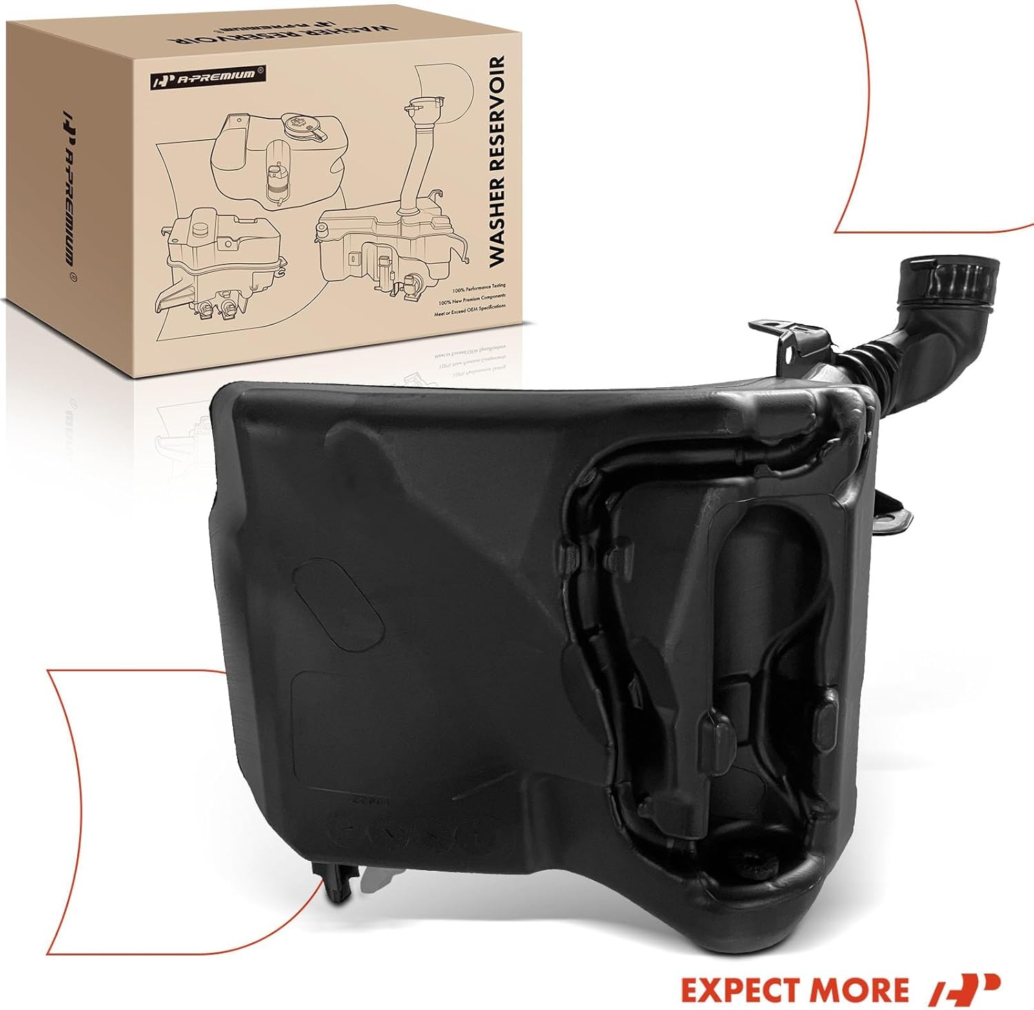 A-Premium Windshield Washer Reservoir Tank Assembly Compatible with Tesla Model 3 2017-2023 - with Cap