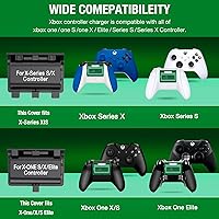 Vista 4 de Xbox Controller Battery Pack - 2x 1200mAh Rechargeable, High Speed Charging Station, Black