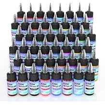 KVM Professional Tattoo Ink Set, 48 Vibrant Colors, Each Bottle Contains 0.5 oz 15 ml Permanent Pigment Kit for Body Art, Liner, Shading and Realism