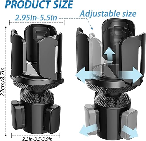 Miniatura 3 de Expansor de portavasos grande mejorado para automóvil se adapta a contenedores de 10 a 64 onzas, 2.95 a 5.5 pulgadas, soporte universal para tazas