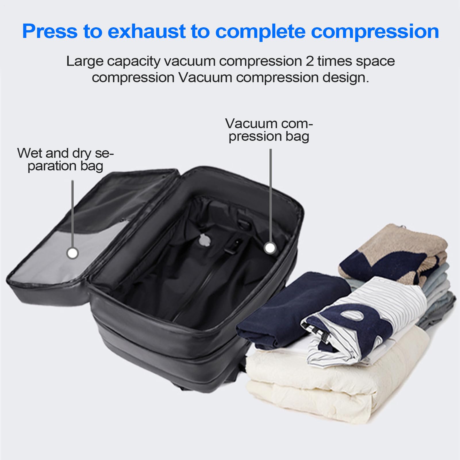 Vakuum-Rucksack Für Reisen Multifunktional, platzsparend, wasserdicht, | Erweiterbarer Vakuumversiegelungs-Rucksack Platzsparender Multifunktionaler Rucksack-Kompressionsbeutel Reise C