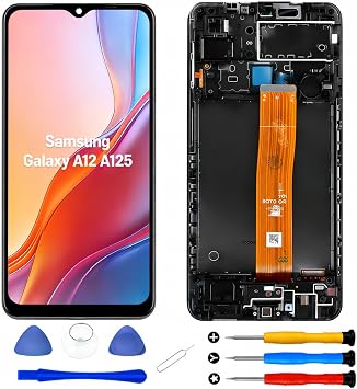 For Samsung Galaxy A12 Screen Replacement For Samsung A12 LCD Screen A125 LCD Display SM-A125F Touch Digitizer SM-A125M Assembly With SM-A125U,SM-A125N,SM-A125W Repair Parts KitsBlack With Frame