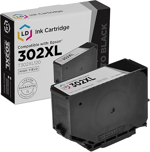 LD Cartucho de tinta remanufacturado de repuesto para Epson 302XL T302XL120 de alto rendimiento (negro fotográfico) compatible con Epson Expression