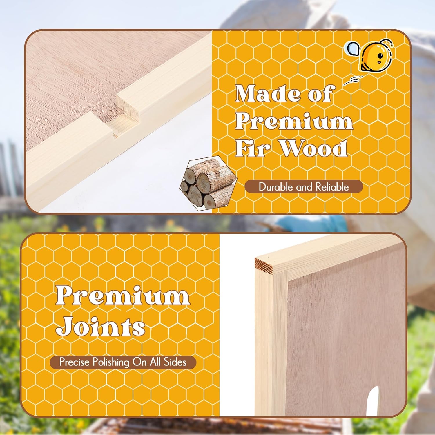 2 Pcs 8 Frame Bee Hive Inner Cover for Hive Box Cover with Feeding Hole Beehive Frames Insulation Ventilation Inner Cover for Beekeeping Tool