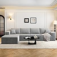 Vista 15 de Sofá seccional modular Cloud de 107.5 pulgadas con 1 otomana, sofás tapizados modernos minimalistas, cómodo sofá en forma de U para sala de estar