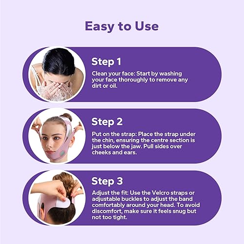 Miniatura 7 de Chinstrap para dormir, correa de barbilla de elevación en V, máscara de línea en V, correa facial reutilizable, parche de barbilla, cinturón en