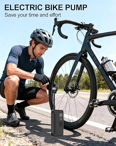 Miniatura 7 de Inflador de neumáticos, compresor de aire portátil, bomba de aire inalámbrica de 150 PSI con medidor de presión digital, inflador de neumáticos