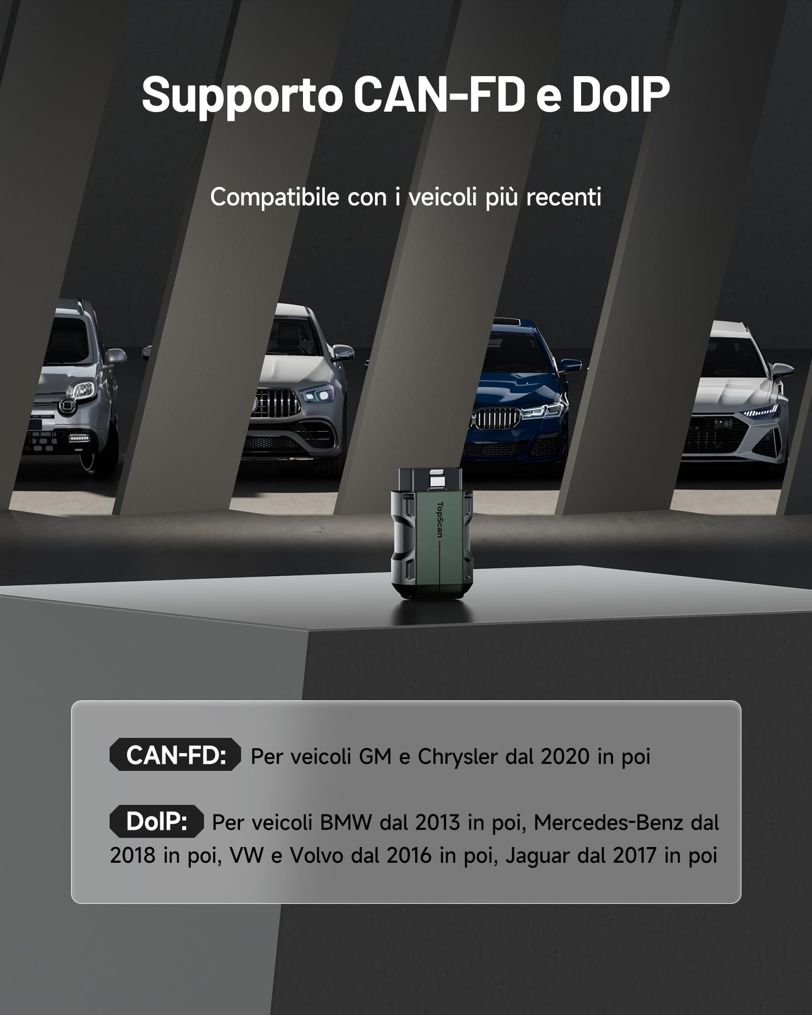 TOPDON TopScan Master Diagnosi Auto, OBD2 Diagnostica Bluetooth Professionale in Italiano, Scanner Auto per iOS e Android, 30+ Servizi di Reset, Test Attivo, CAN FD&DoIP, FCA/Nissan/Renault SGW