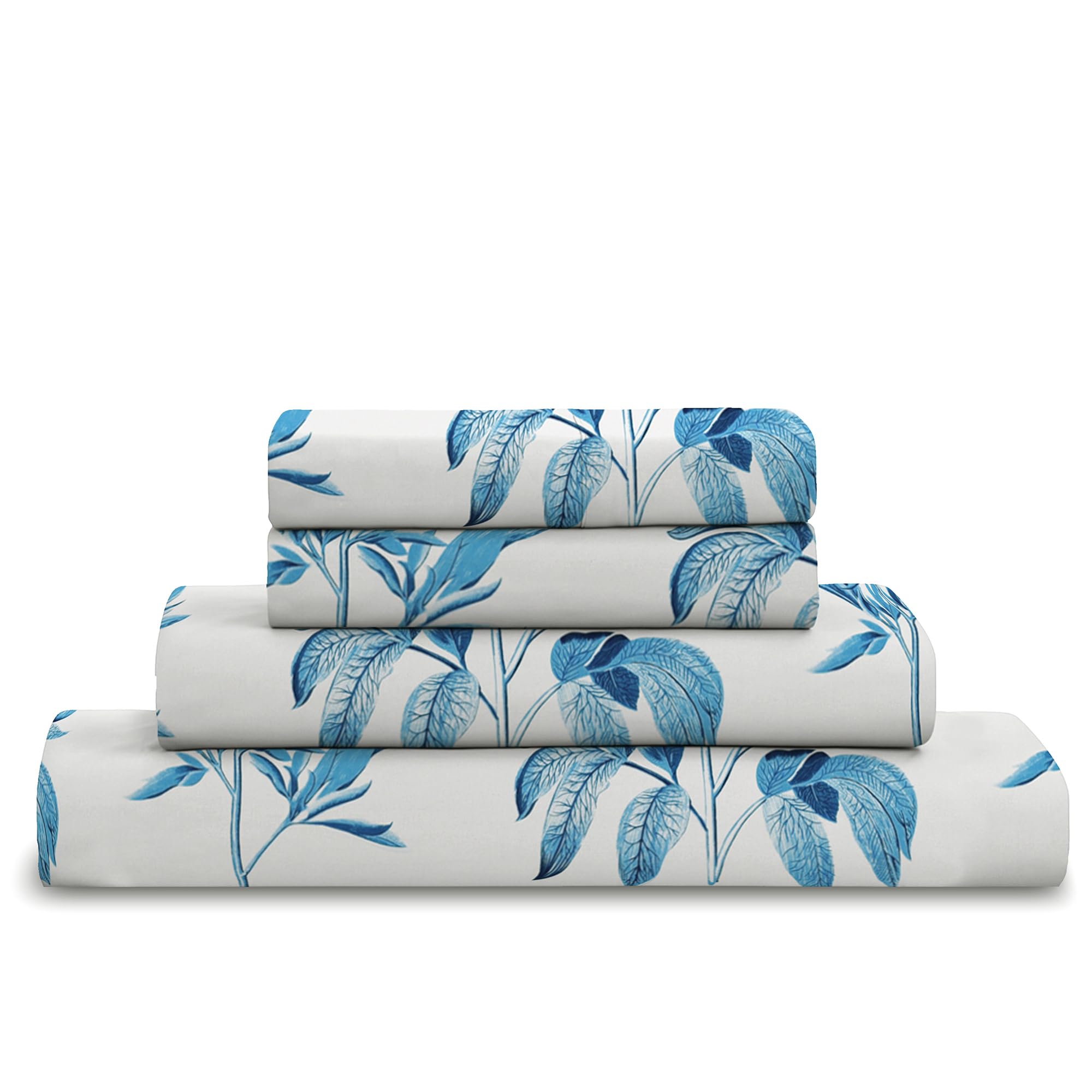 Cotton Comfort Bedding 4PC Floral Printed Bed Sheet Set Single – 100% Egyptian Cotton 400 Thread Count | Includes 1 Fitted Sheet, 1 Flat Sheet & 2 Pillowcases | Luxury Soft Floral Bedding Set