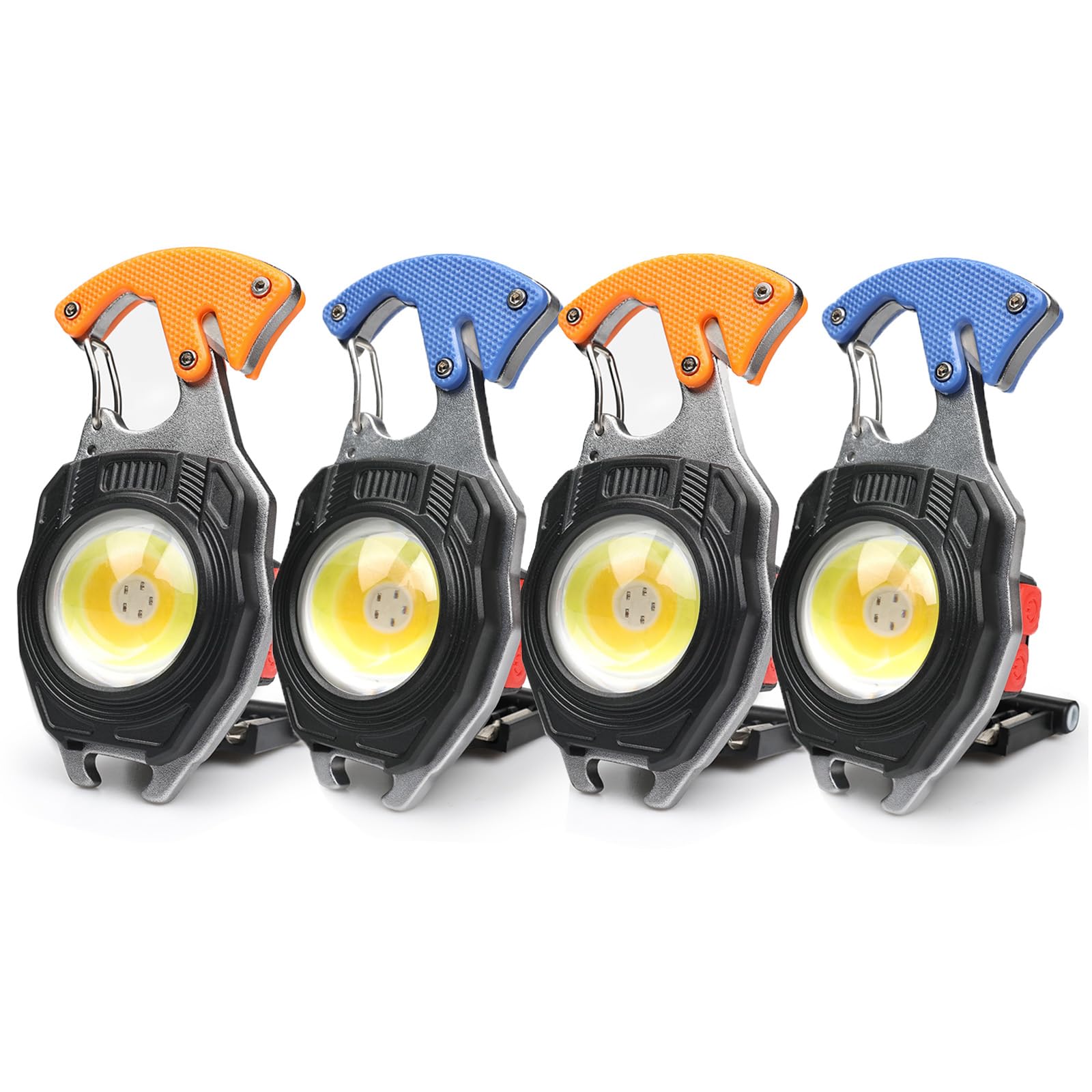 MAKDAK 4PC Keychain Flashlight Rechargeable Cob Keychain Work Light 7 Modes 1600Lumen High Lumen Flashlights for Emergencies,EDC