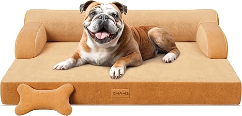 Miniatura 17 de Cama ortopédica grande para perro, cama para mascotas de tamaño grande, camas refrescantes de doble cara con espuma viscoelástica con funda lavable
